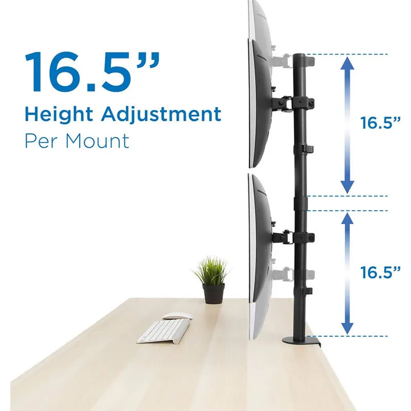 13'' To 27'' Adjustable Two Lcd Led Monitor Screen Desk Arm Stand Xf0670