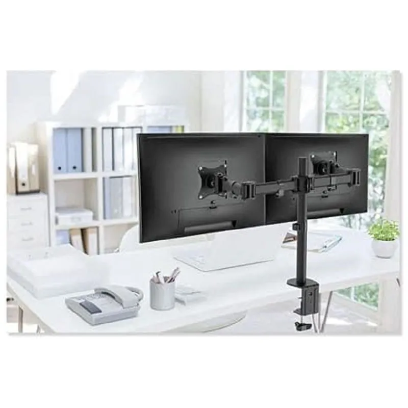 17-27 Inches Full Motion Adjustable Dual Monitor Desktop Mount