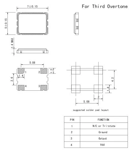 1pcs 4Pin 3.3v-5v Active SMD Crystal Oscillator 5*7 5070 7050 8MHZ 10MHZ 20MHZ 24MHZ 25MHZ 27MHZ 30MHZ 40MHZ 48MHZ 50MHZ 60MHZ