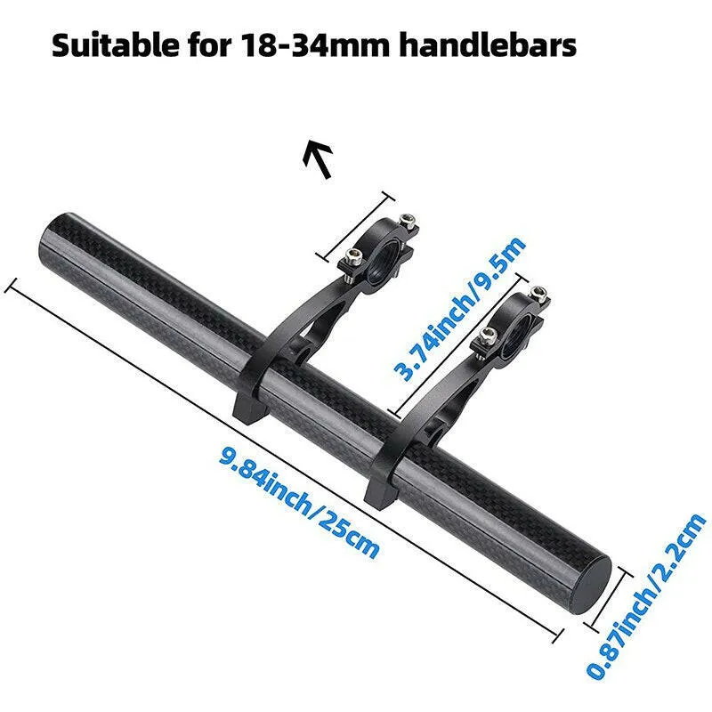 25cm Bicycle Handlebar Extended Bracket Bike Mount Bar Computer Holder Support Rack Alloy Stand Double Frame Bicycle Clip