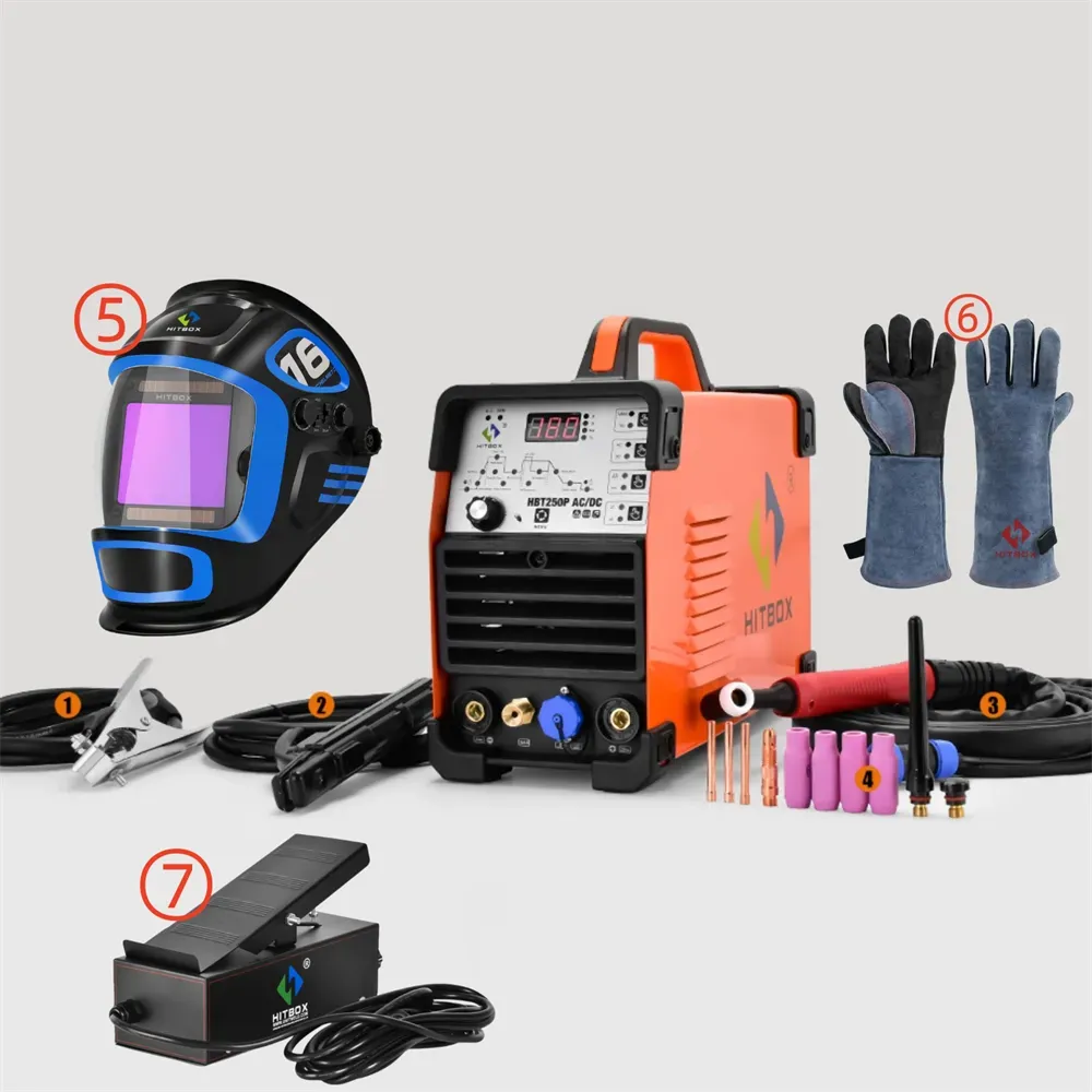 4-in-1 AC/DC Tig Welding machine AC pulse argon Aluminium Welder Digital Control Gas Stainless Pulse Welder 2T 4T HBT250P