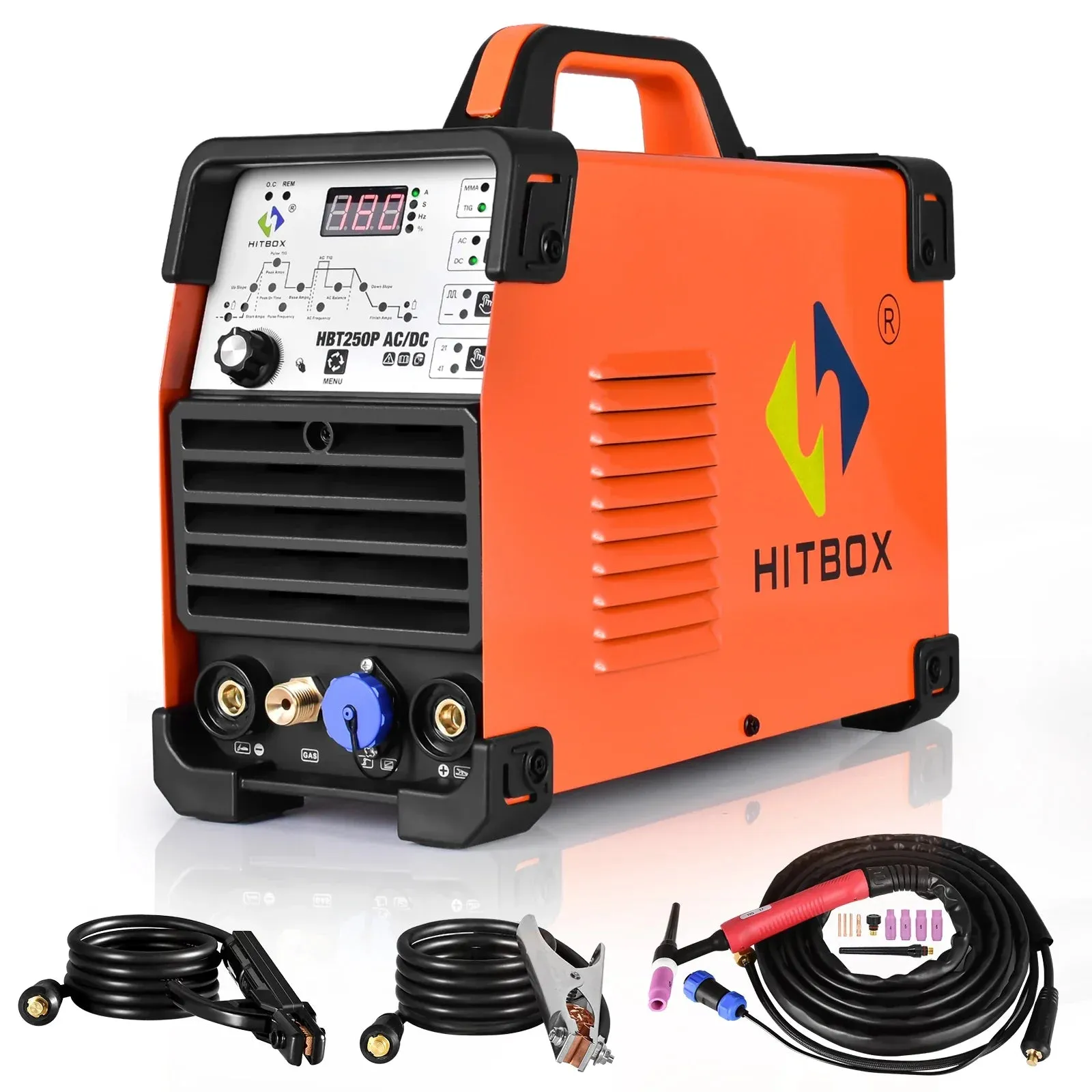 4-in-1 AC/DC Tig Welding machine AC pulse argon Aluminium Welder Digital Control Gas Stainless Pulse Welder 2T 4T HBT250P