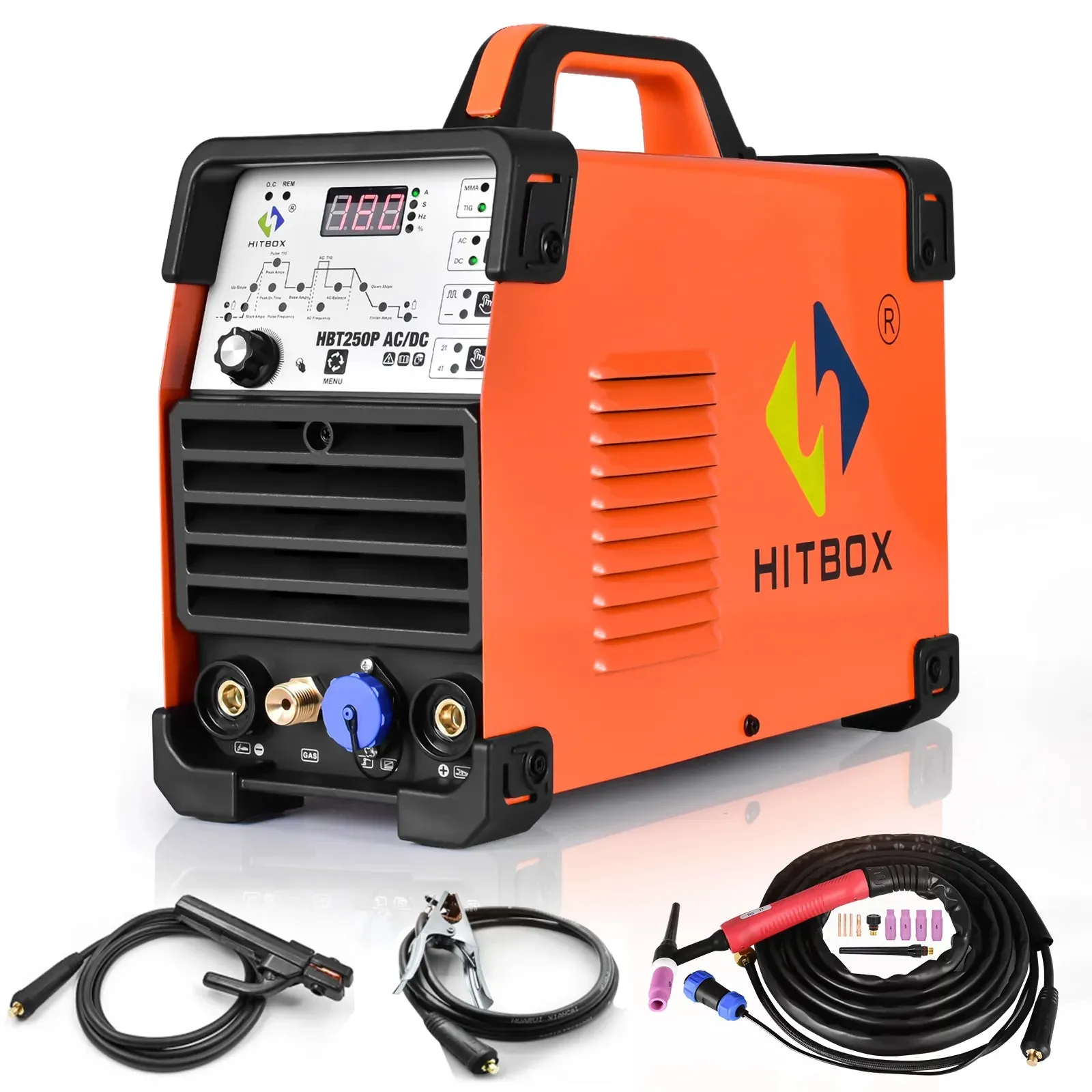 4-in-1 AC/DC Tig Welding machine AC pulse argon Aluminium Welder Digital Control Gas Stainless Pulse Welder 2T 4T HBT250P