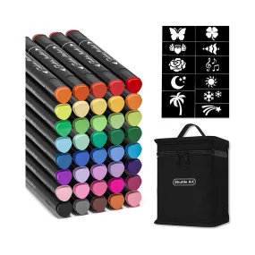 40 Colors Dual Tip Fabric Markers No Bleed Child Safe