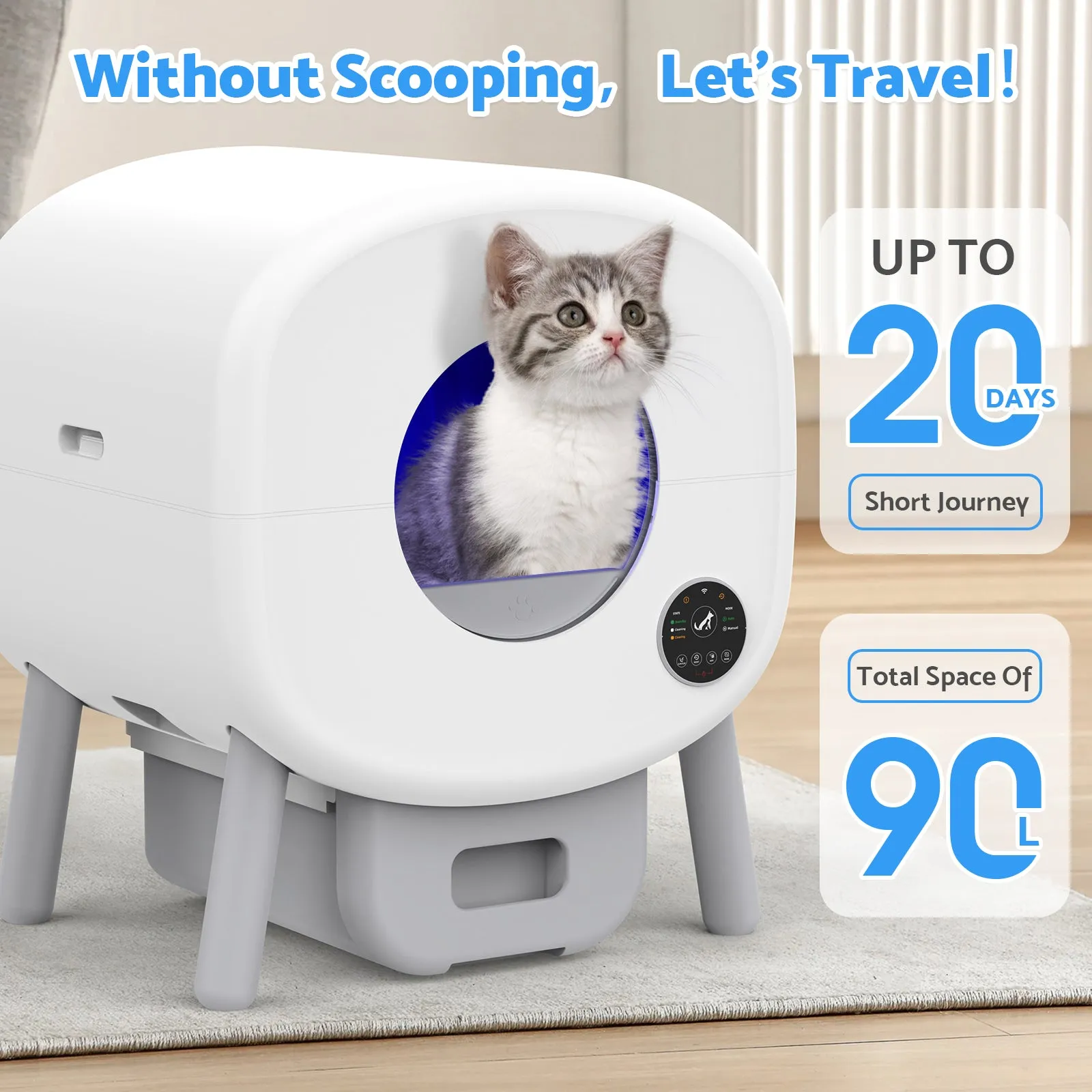 Advwin Smart Cat Litter Box Automatic Self Cleaning