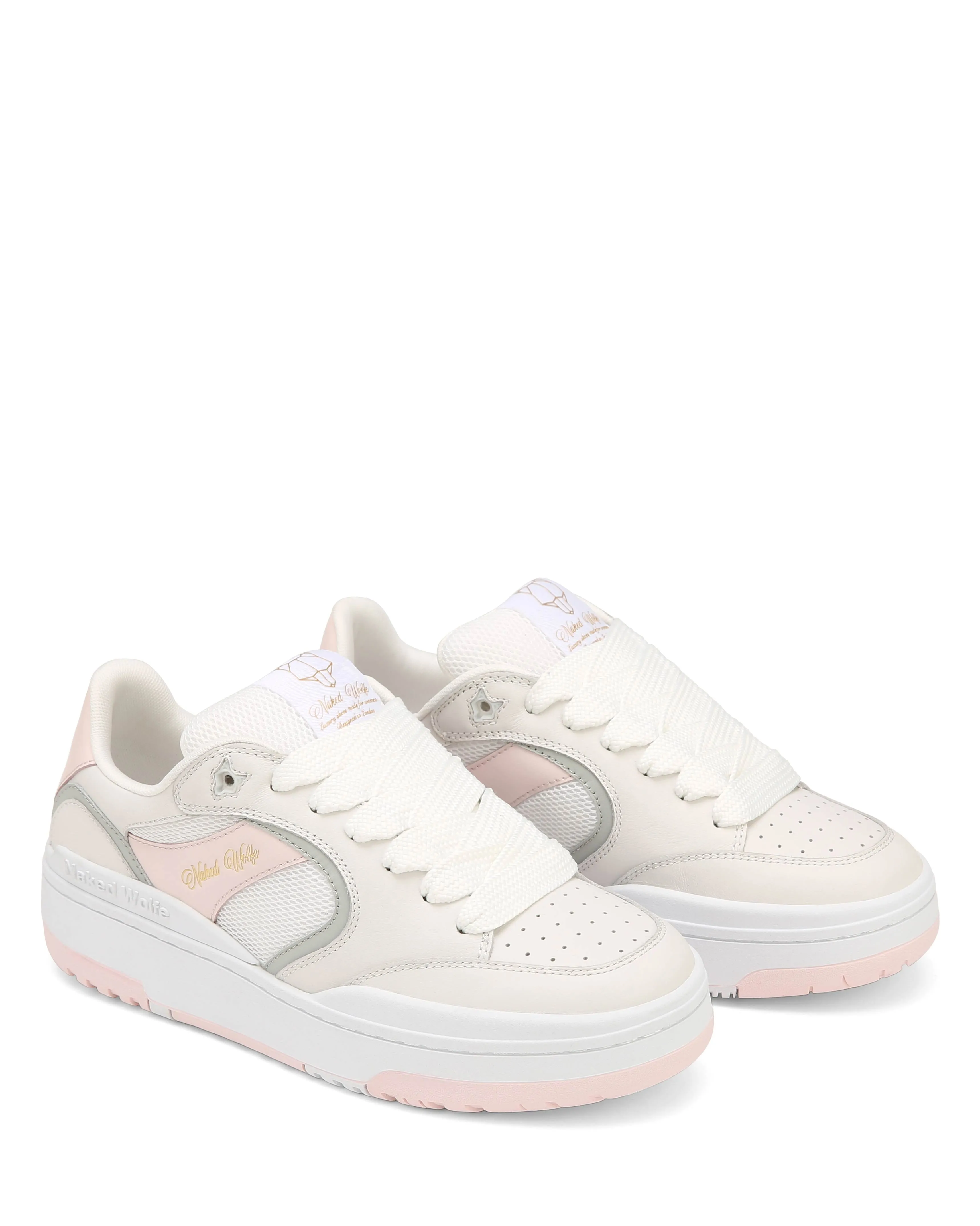 Ambition Cow Leather & Mesh White/Pink