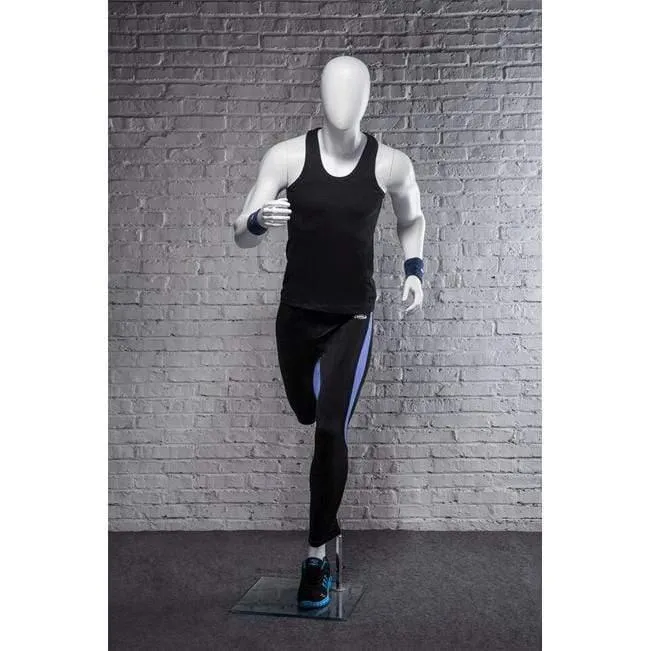 Athletic White Male Running Mannequin MM-PB5W2