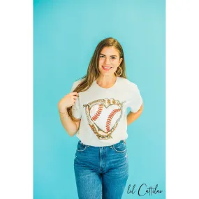 Baseball Glove with Heart - Baseball Tee