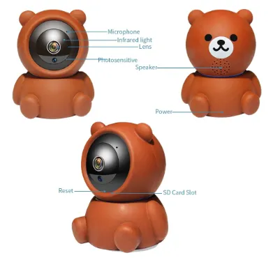 Bear Camera1080P Wifi IP Camera Auto Tracking IR Night Vision Home Security Camera