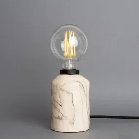 Bixa Small Ceramic Table Lamp - Marbled - Mullan Lighting