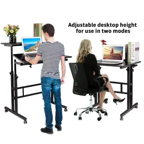 Black Modern Adjustable Mobile Standing Desk