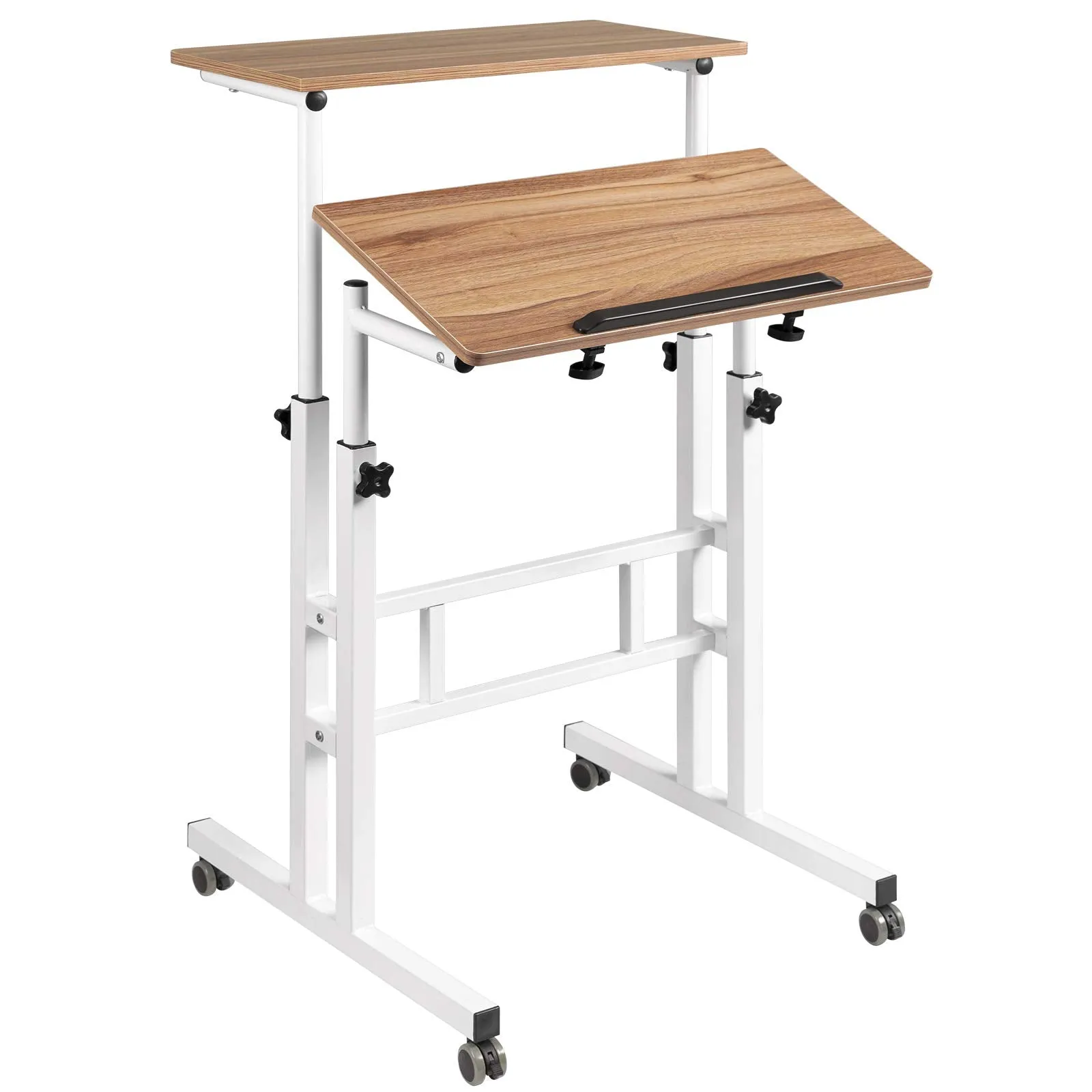 Black Modern Adjustable Mobile Standing Desk