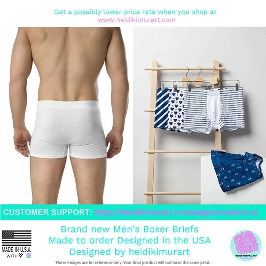 Black White Waves Men's Underwear, Designer Premium Best Boxer Briefs-Made in USA/EU/MX