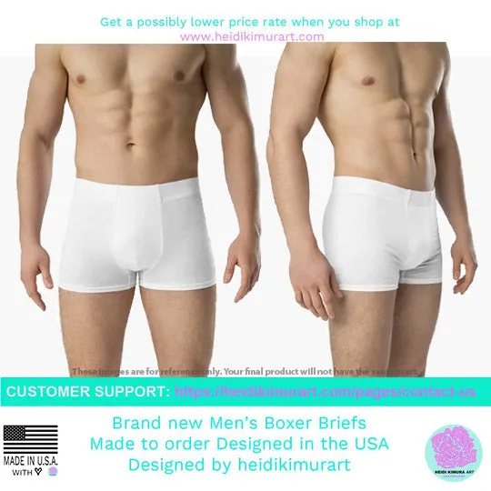 Black White Waves Men's Underwear, Designer Premium Best Boxer Briefs-Made in USA/EU/MX