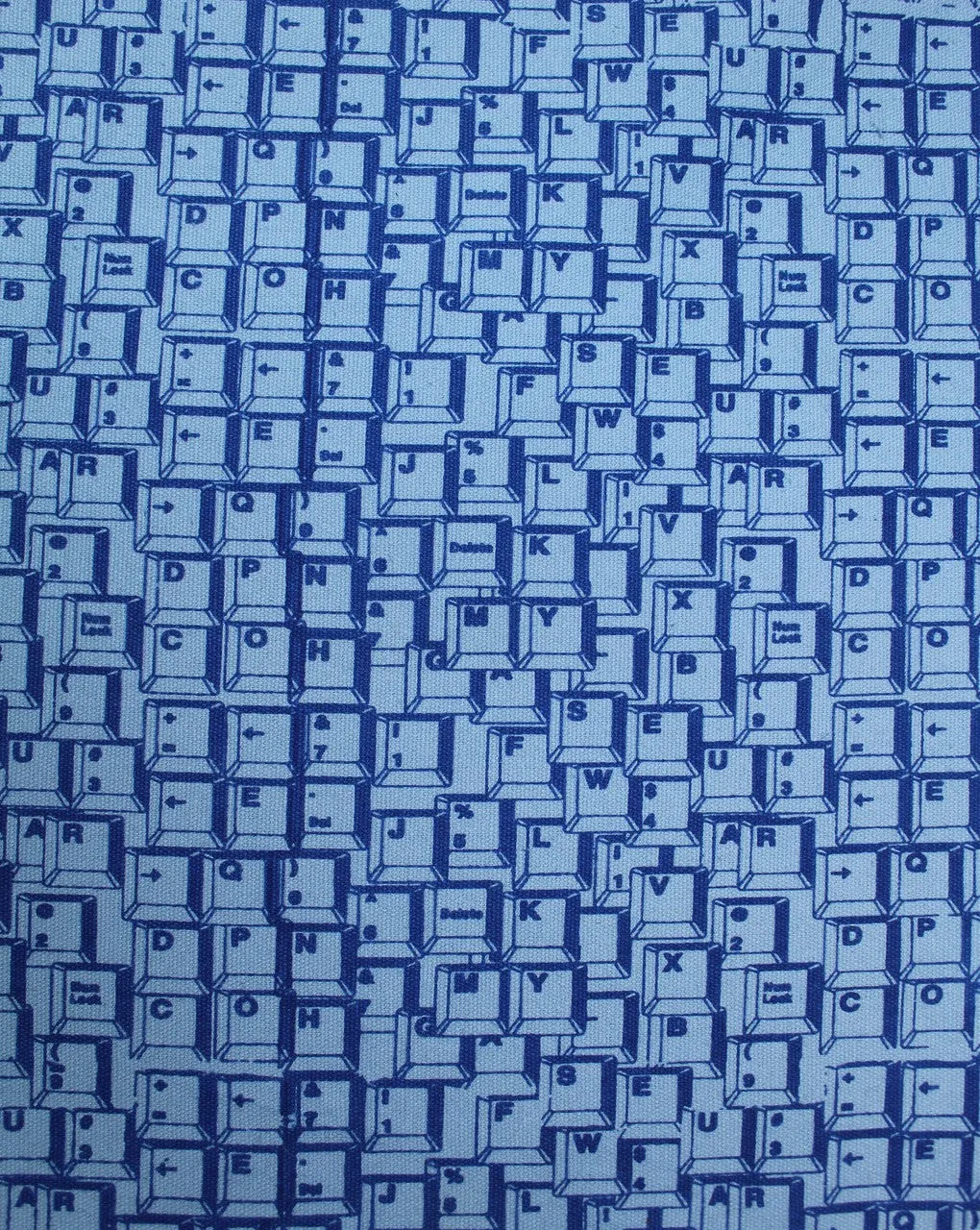 Blue Abstract Design Cotton Canvas Fabric