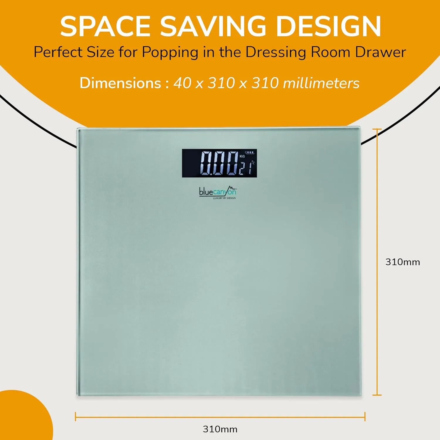 Blue Canyon Digital Bathroom Scales| Led Display| 180Kg Max Capacity Silver