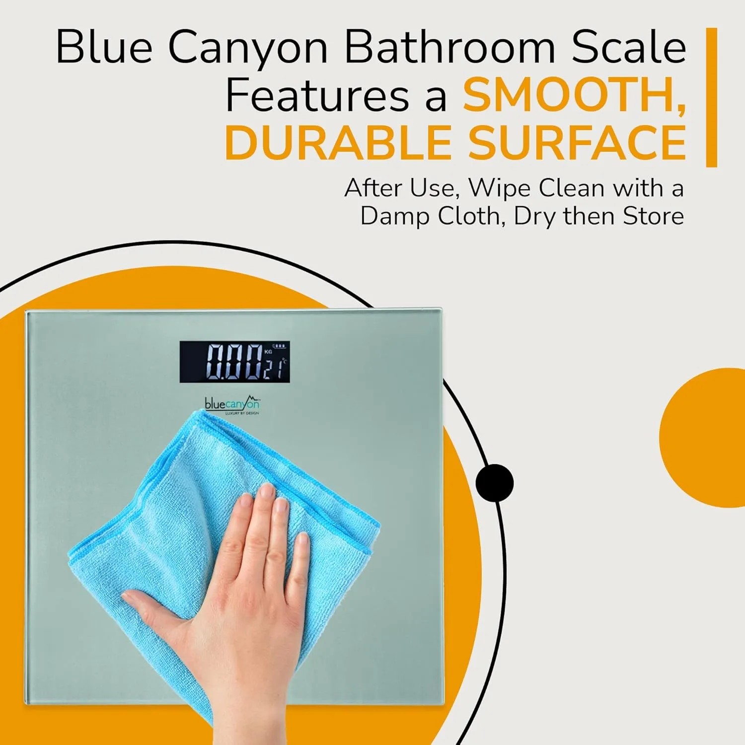 Blue Canyon Digital Bathroom Scales| Led Display| 180Kg Max Capacity Silver