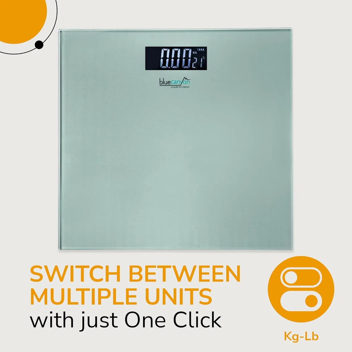 Blue Canyon Digital Bathroom Scales| Led Display| 180Kg Max Capacity Silver