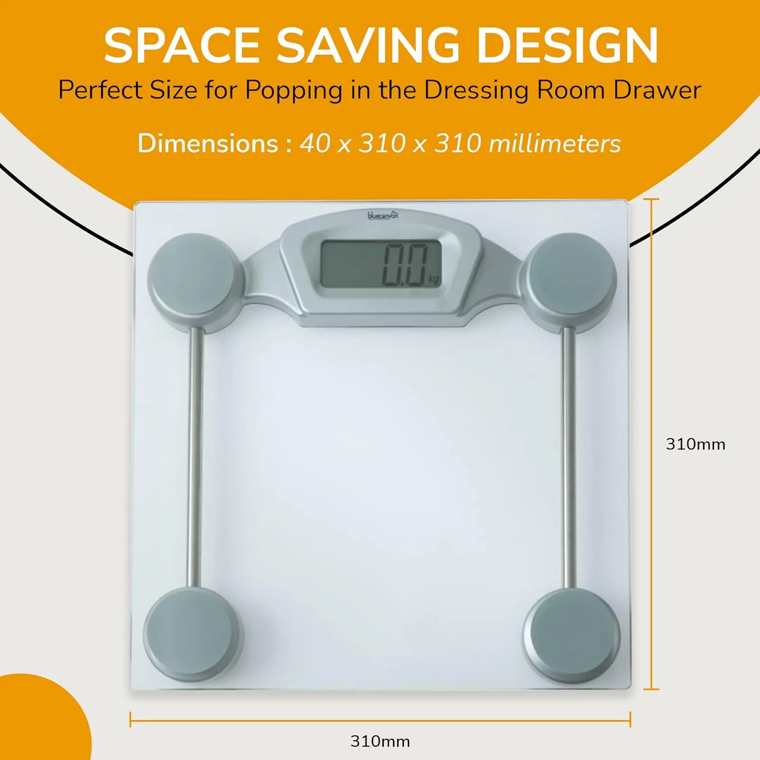 Blue Canyon Glass Digital Display Bathroom Scales 150Kg Max Capacity Glass