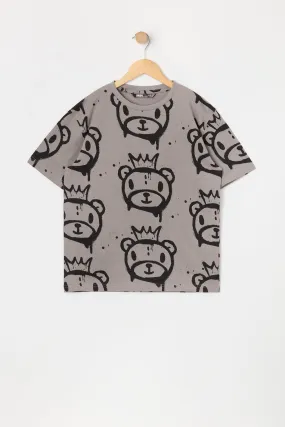 Boys Graffiti Bear Print T-Shirt