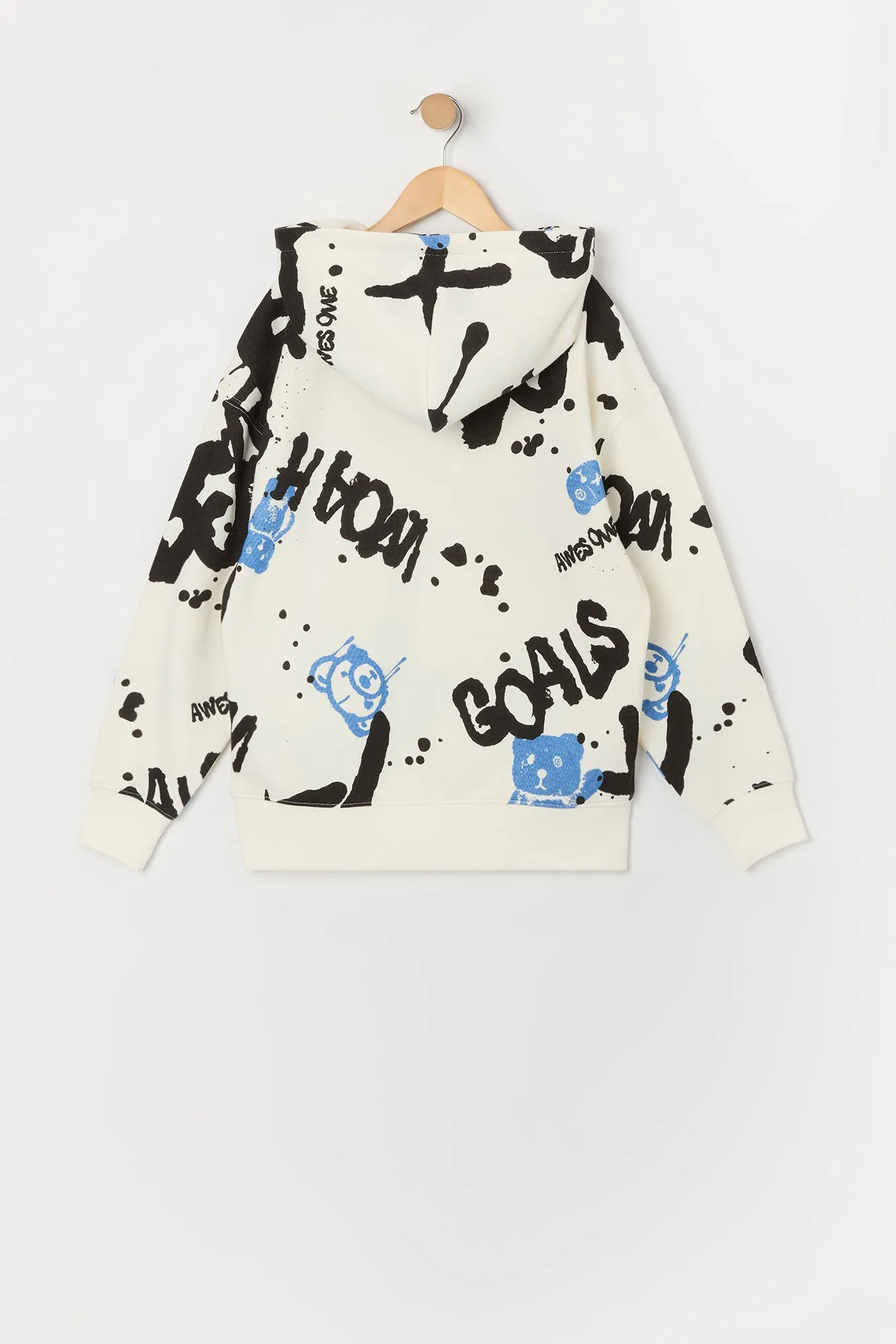 Boys Graffiti Print Fleece Hoodie