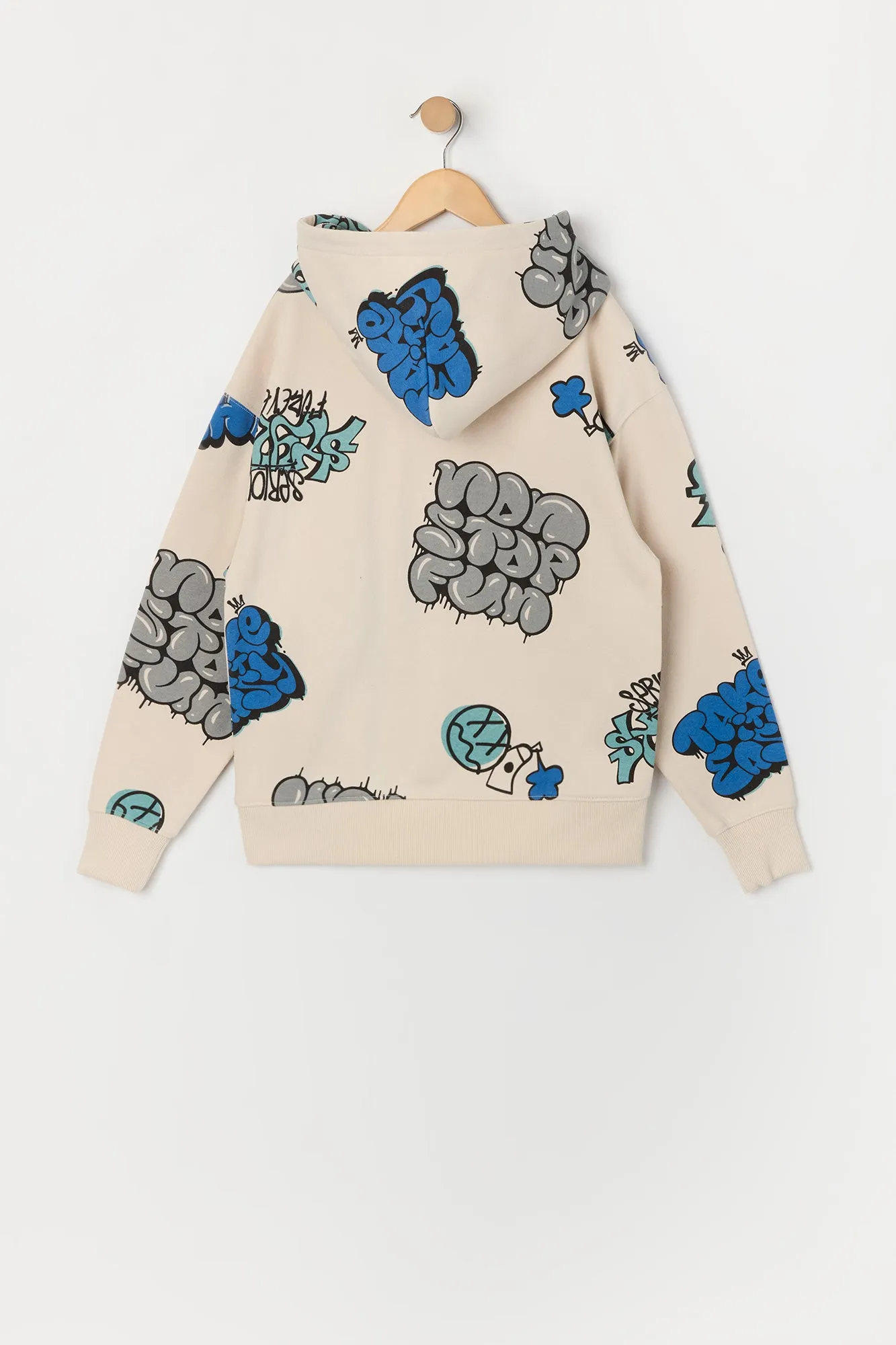 Boys Graffiti Print Fleece Hoodie