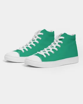 Bright Cool Green Men's High-top Canvas Sneakers | Men's | Bright Pure Cool Green | C100M0Y75K0