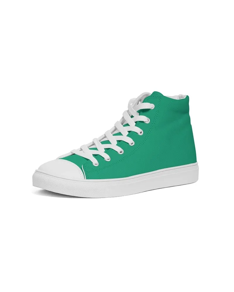 Bright Cool Green Men's High-top Canvas Sneakers | Men's | Bright Pure Cool Green | C100M0Y75K0