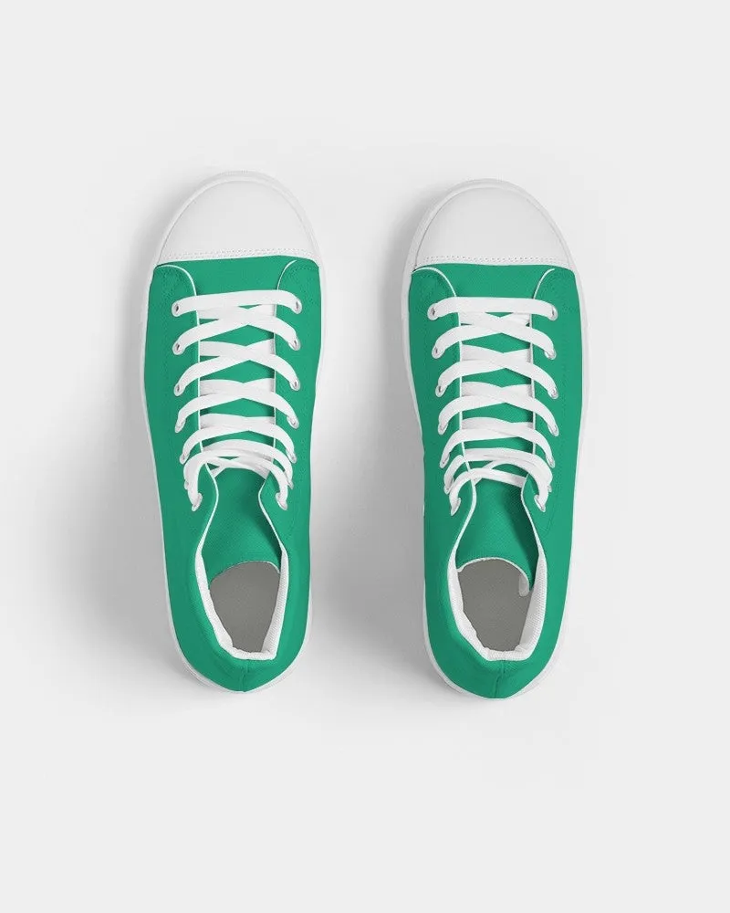 Bright Cool Green Men's High-top Canvas Sneakers | Men's | Bright Pure Cool Green | C100M0Y75K0