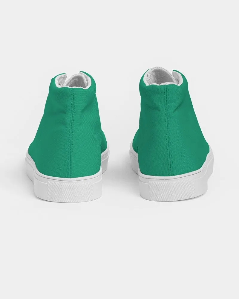 Bright Cool Green Men's High-top Canvas Sneakers | Men's | Bright Pure Cool Green | C100M0Y75K0