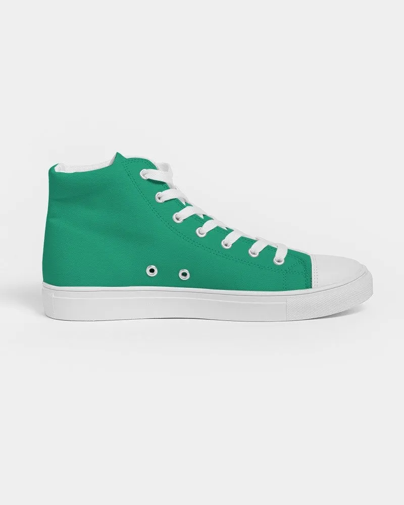 Bright Cool Green Men's High-top Canvas Sneakers | Men's | Bright Pure Cool Green | C100M0Y75K0