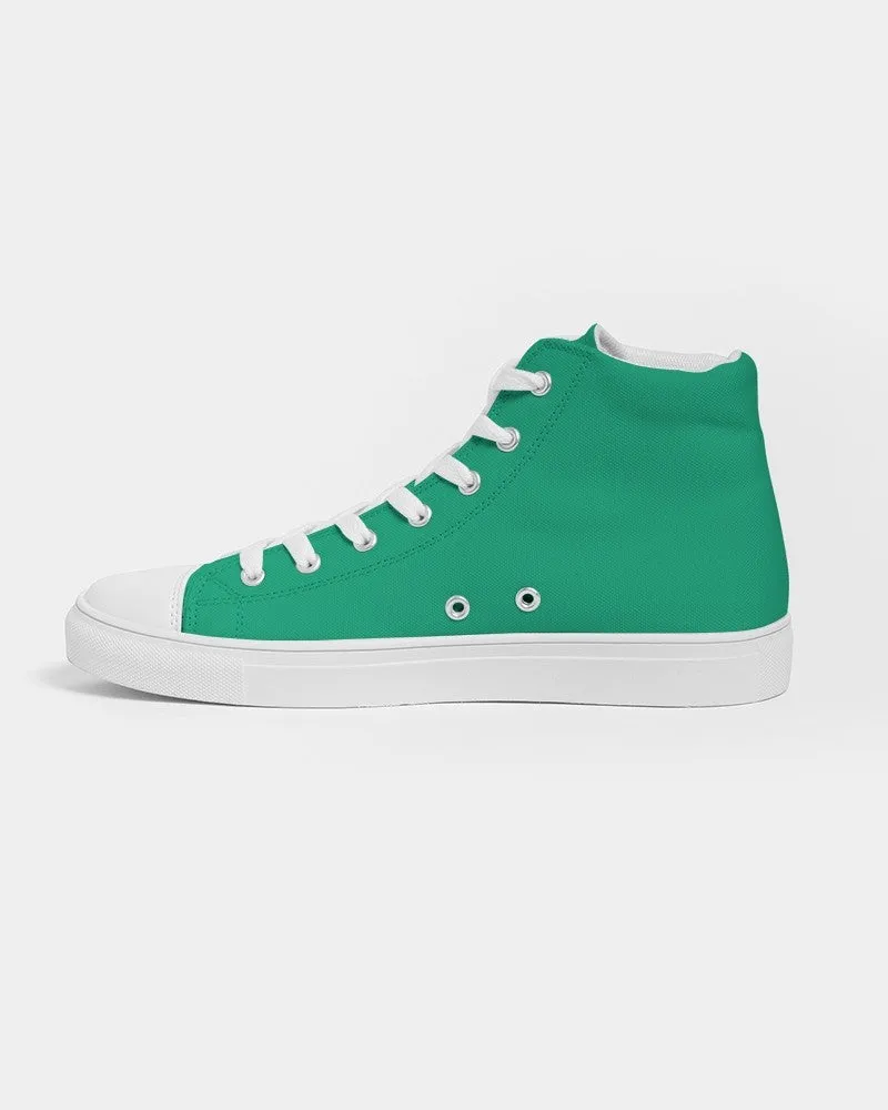 Bright Cool Green Men's High-top Canvas Sneakers | Men's | Bright Pure Cool Green | C100M0Y75K0