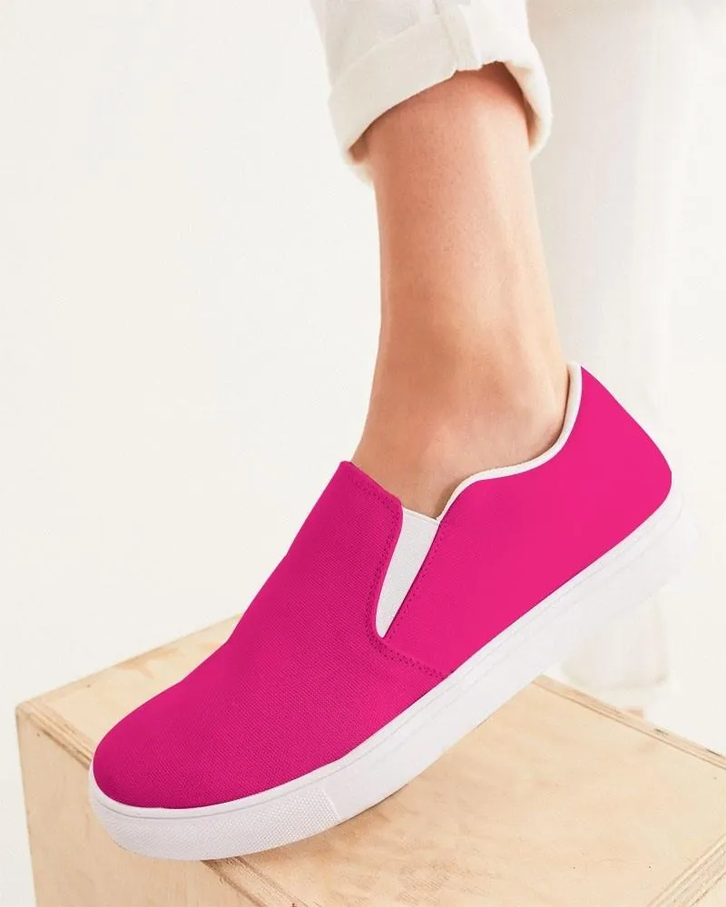 Bright Cool Pink Slip-On Canvas Sneakers | Women's | Bright Pure Cool Pink | C0M100Y25K0