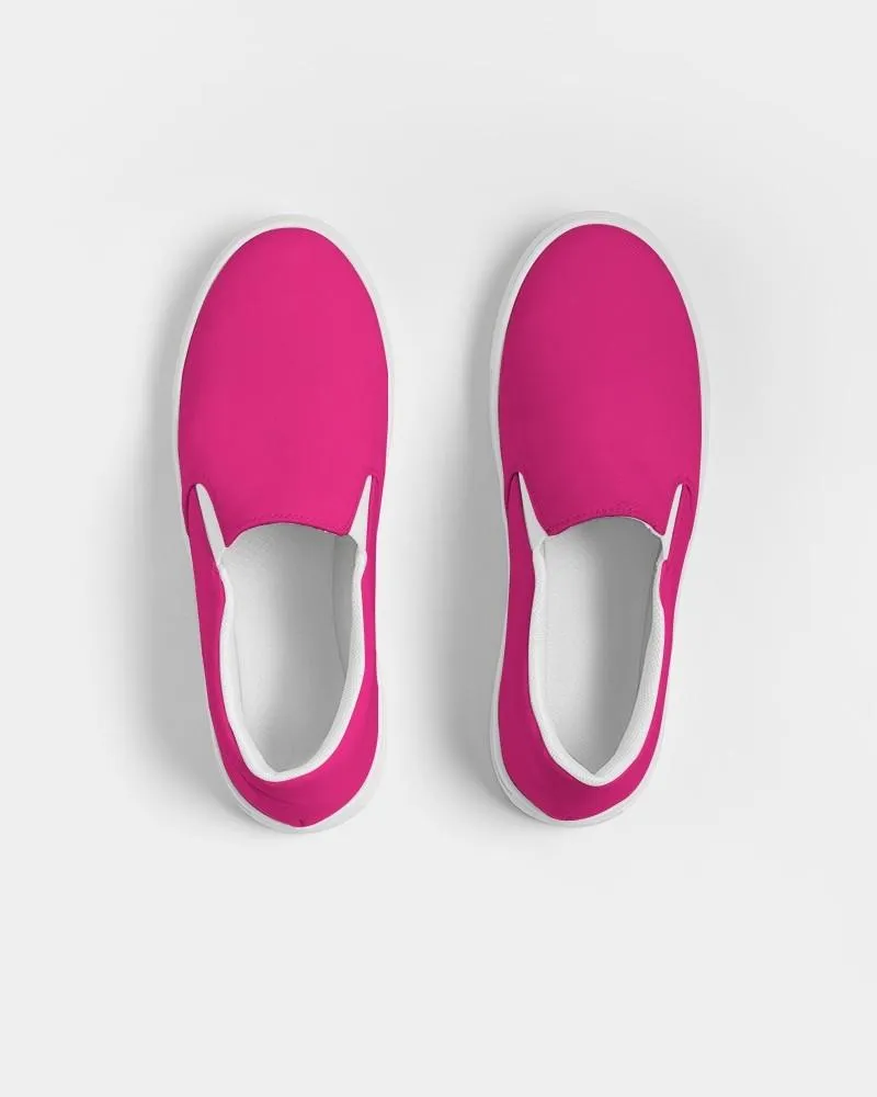 Bright Cool Pink Slip-On Canvas Sneakers | Women's | Bright Pure Cool Pink | C0M100Y25K0