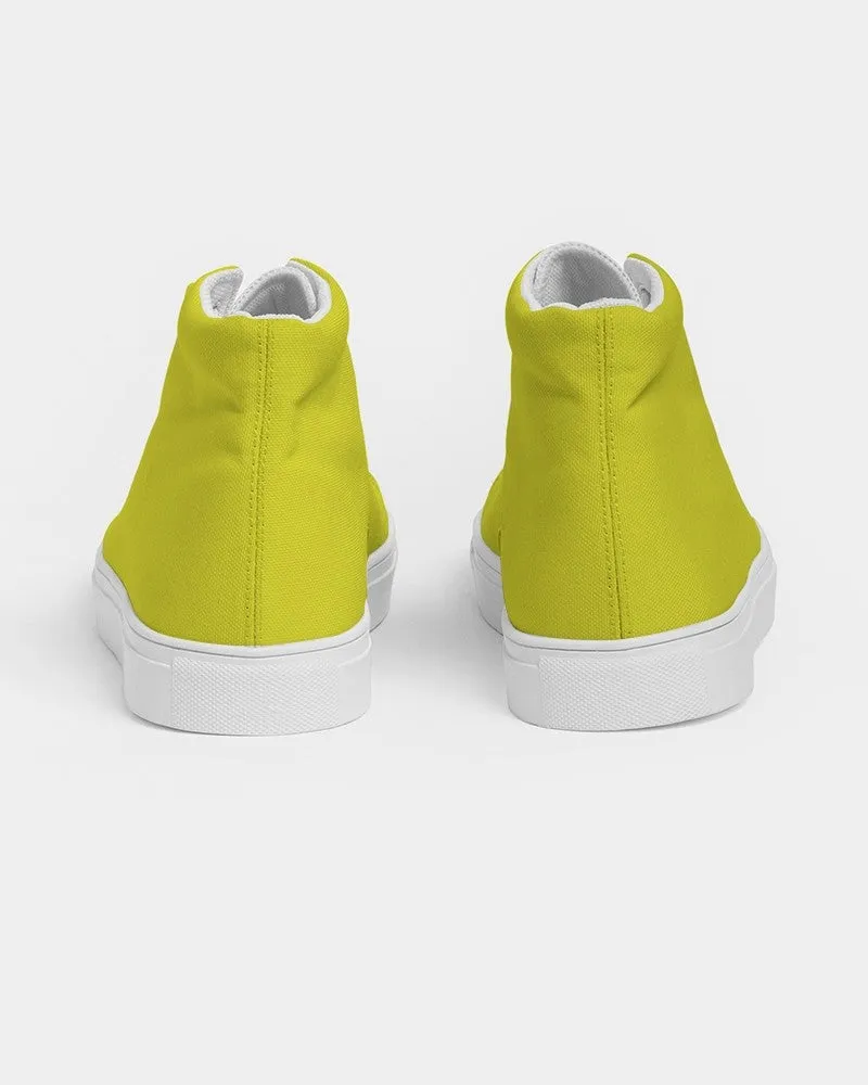 Bright Green Yellow Women's High-top Canvas Sneakers | Women's | Bright Pure Green Yellow | C12M0Y100K0