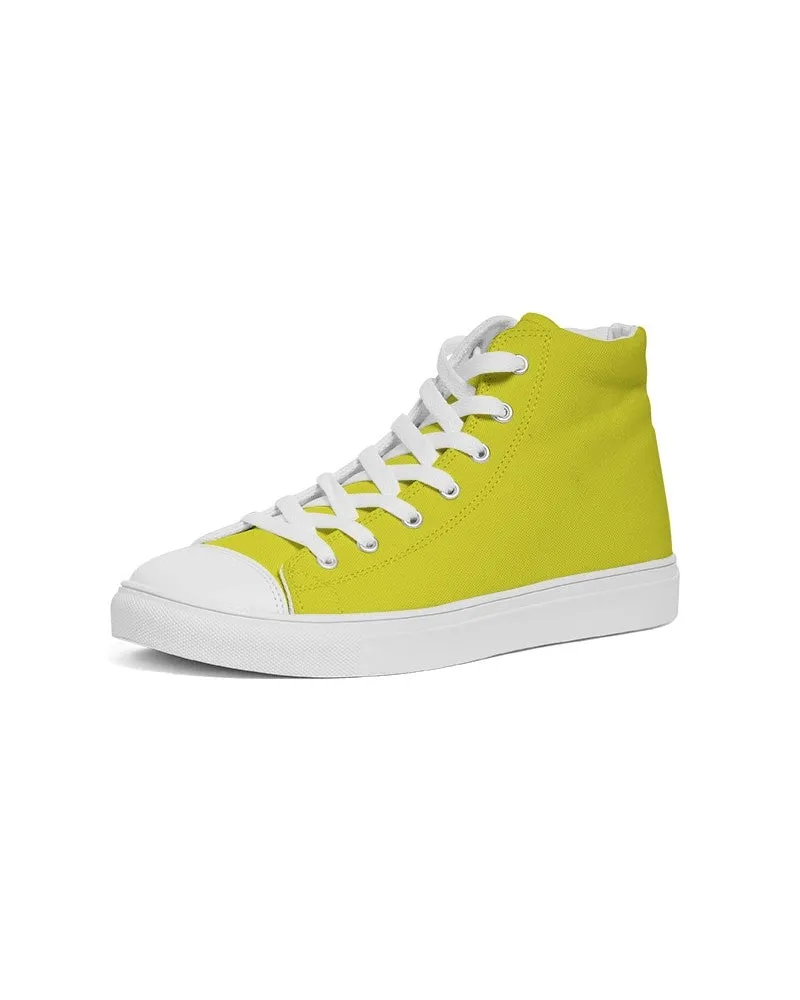 Bright Green Yellow Women's High-top Canvas Sneakers | Women's | Bright Pure Green Yellow | C12M0Y100K0