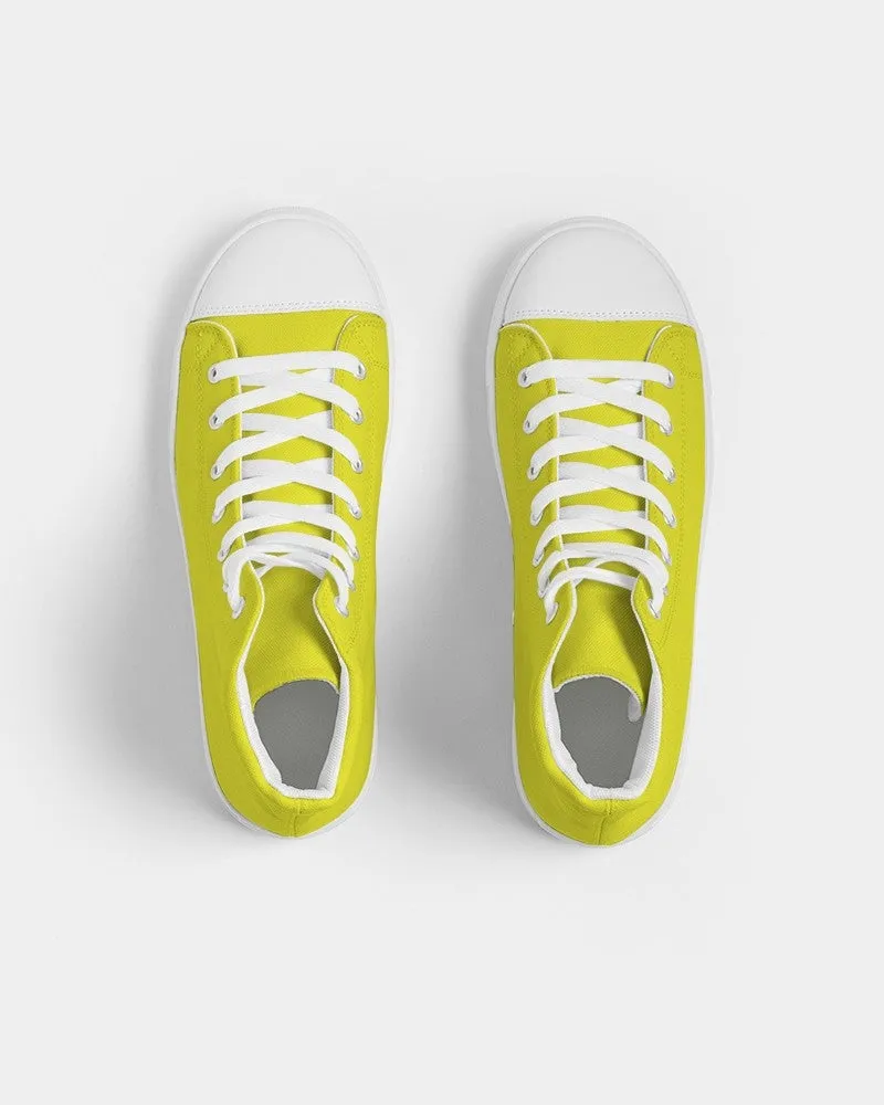 Bright Green Yellow Women's High-top Canvas Sneakers | Women's | Bright Pure Green Yellow | C12M0Y100K0