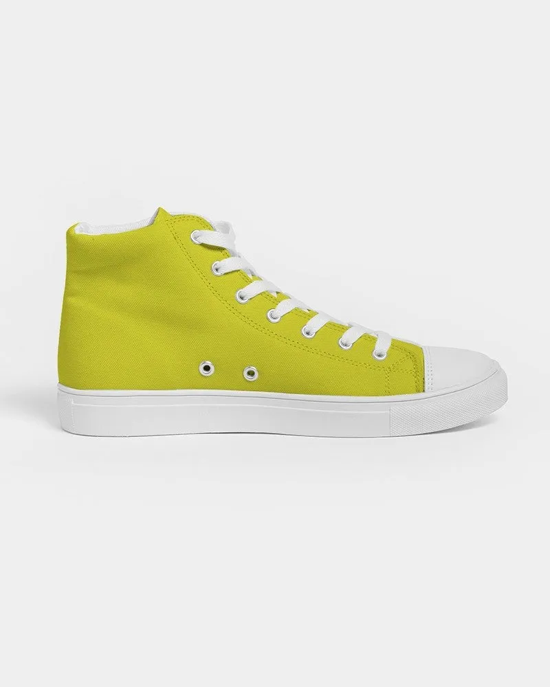 Bright Green Yellow Women's High-top Canvas Sneakers | Women's | Bright Pure Green Yellow | C12M0Y100K0