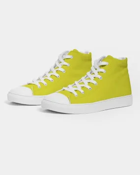 Bright Green Yellow Women's High-top Canvas Sneakers | Women's | Bright Pure Green Yellow | C12M0Y100K0