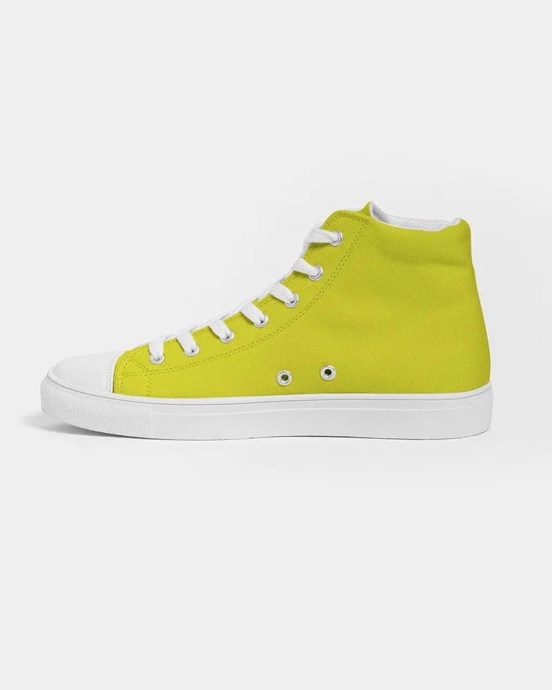 Bright Green Yellow Women's High-top Canvas Sneakers | Women's | Bright Pure Green Yellow | C12M0Y100K0