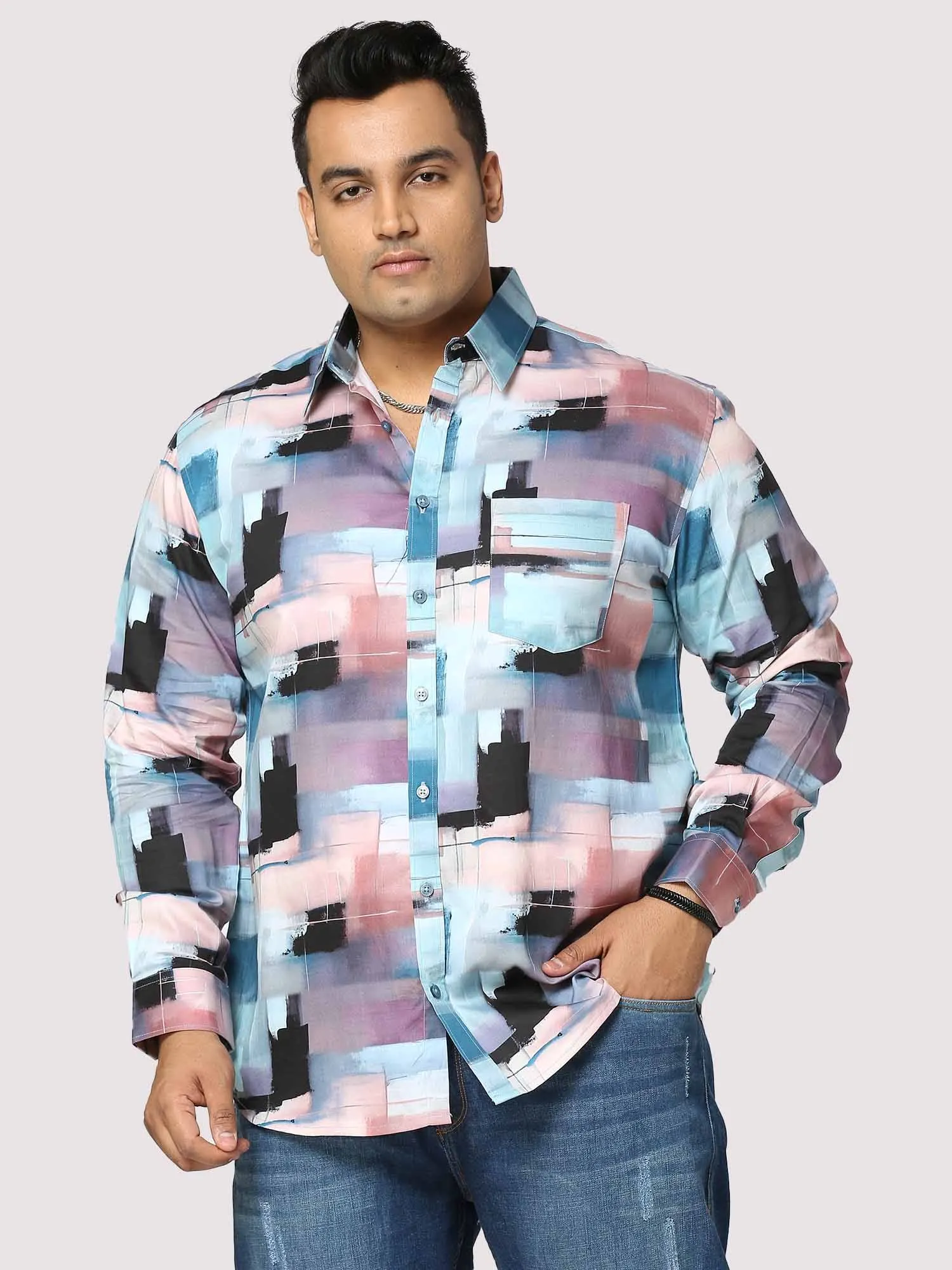 Brilliance Digital Printed Full Sleeve Men's Plus Size