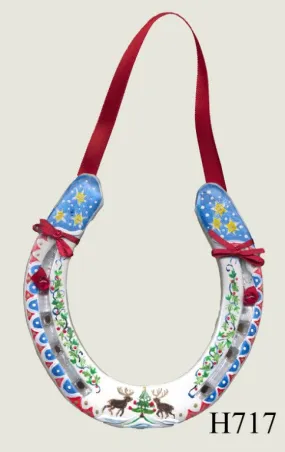 Christmas Hand Painted Horseshoes - By Gillian Kingslake