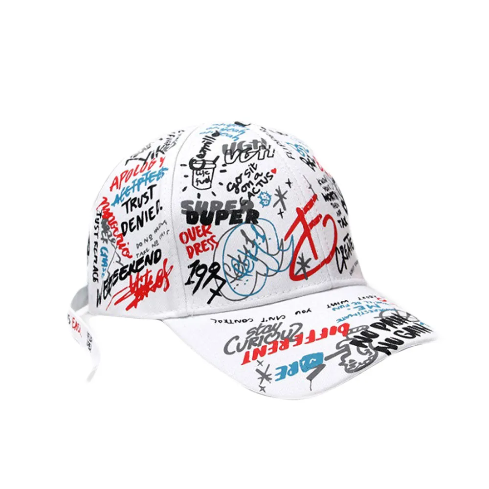 Cotton Adjustable Baseball Cap Graffiti Art Tattoo Graphic Hat YZ10135