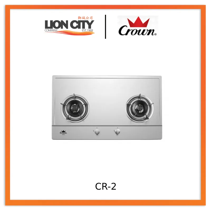 Crown CR-222 / CR-2 STAINLESS STEEL BUILT-IN GAS Stove Hob