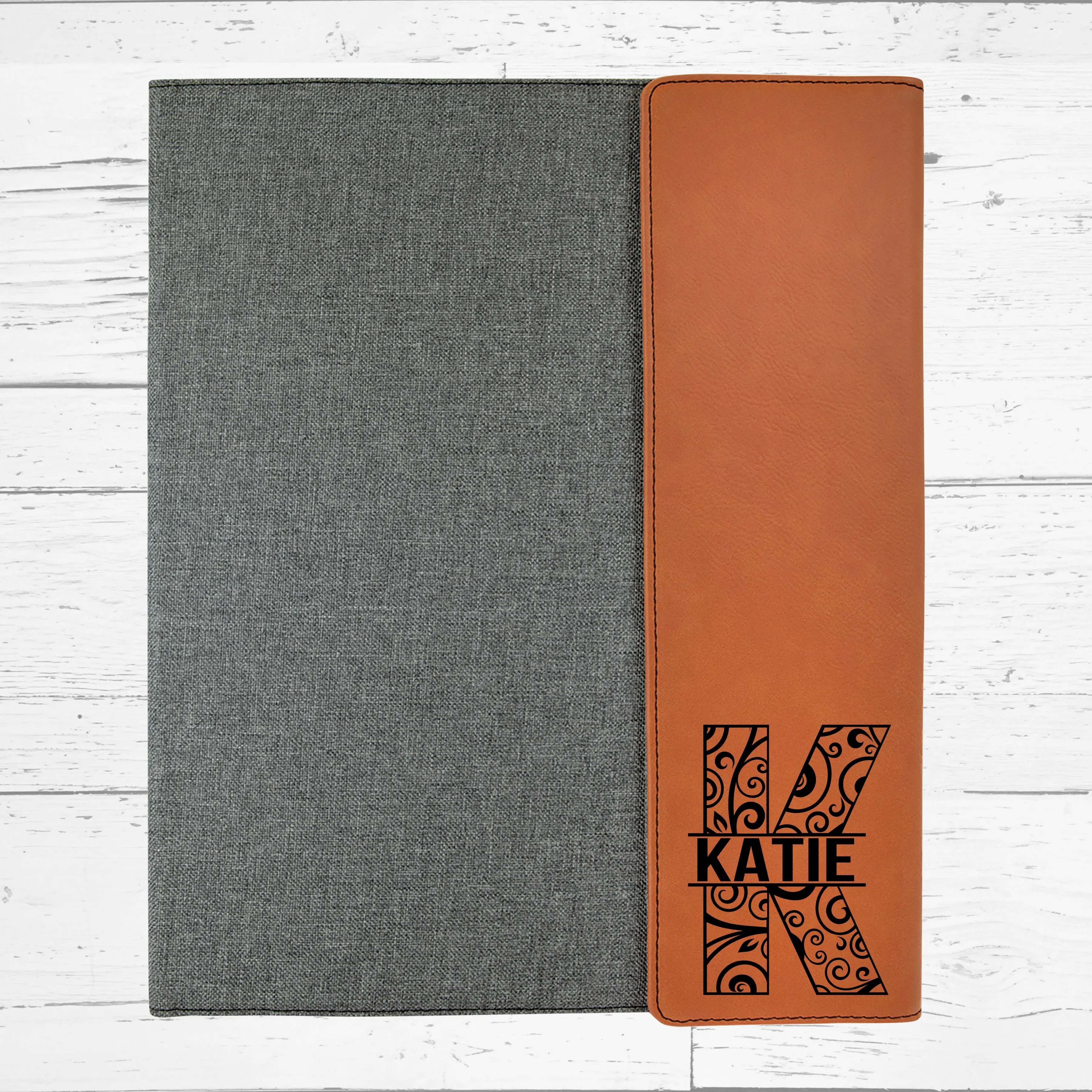 Custom Engraved Monogram Portfolio with Refillable Notepad | Graduation Gift