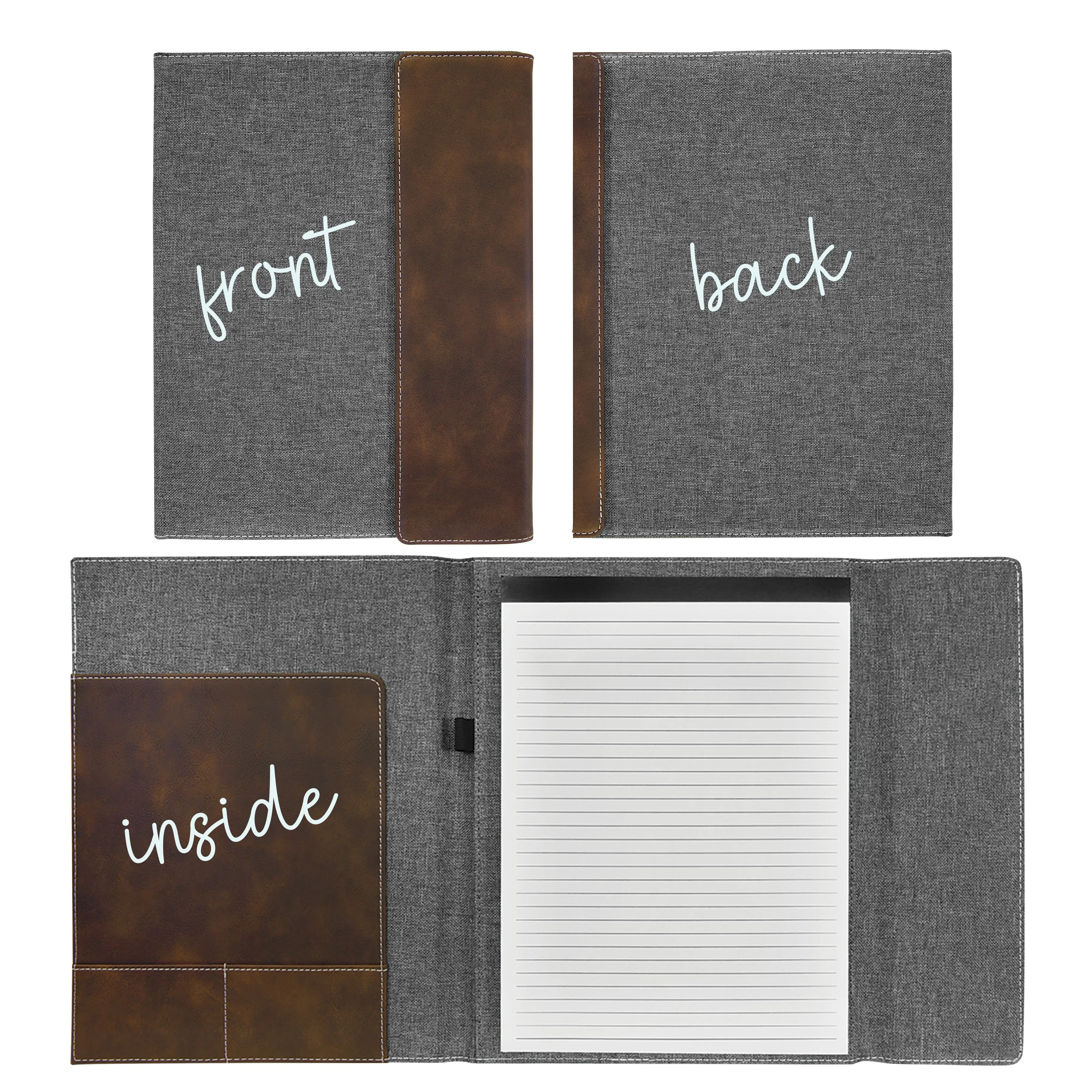 Custom Engraved Monogram Portfolio with Refillable Notepad | Graduation Gift