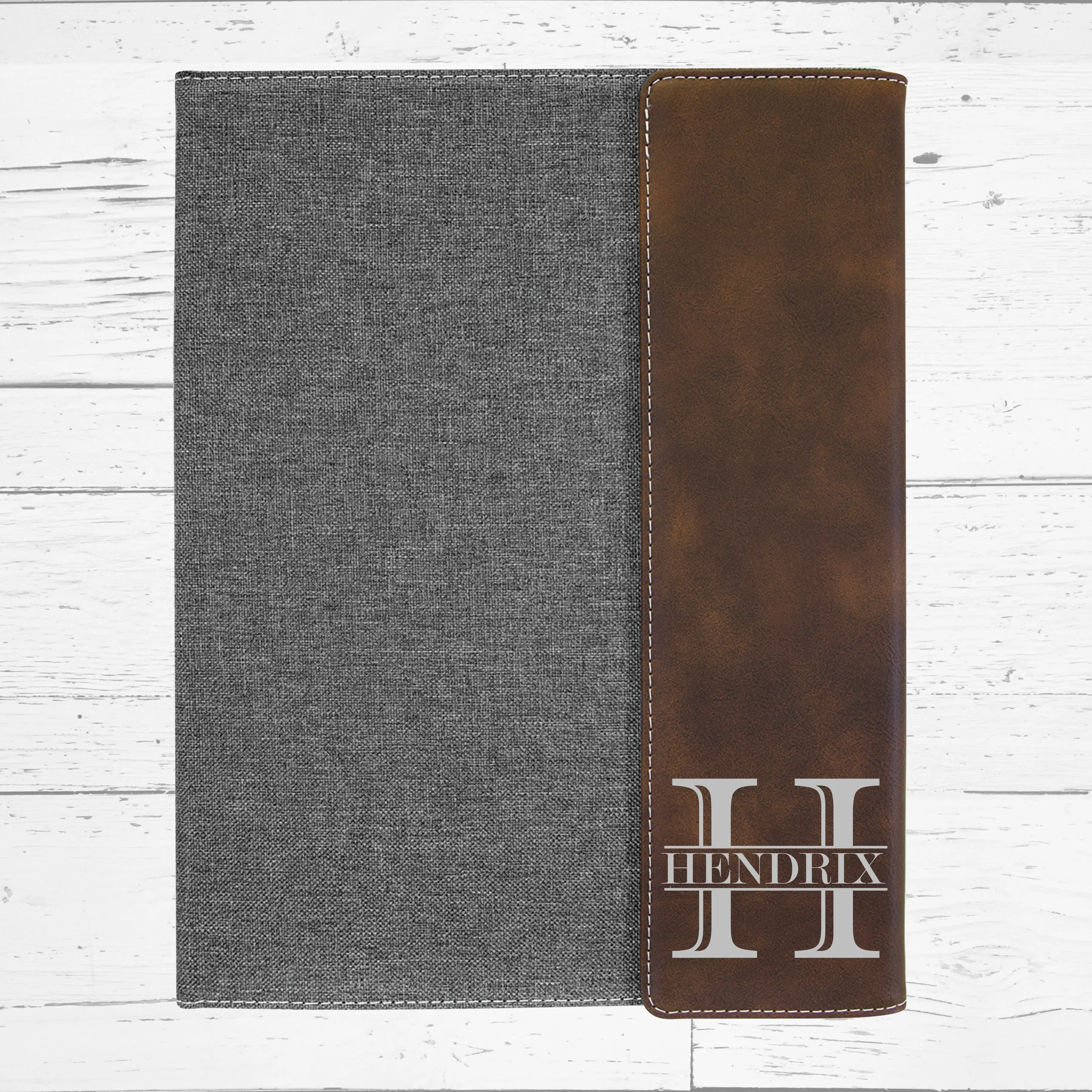 Custom Engraved Monogram Portfolio with Refillable Notepad | Graduation Gift