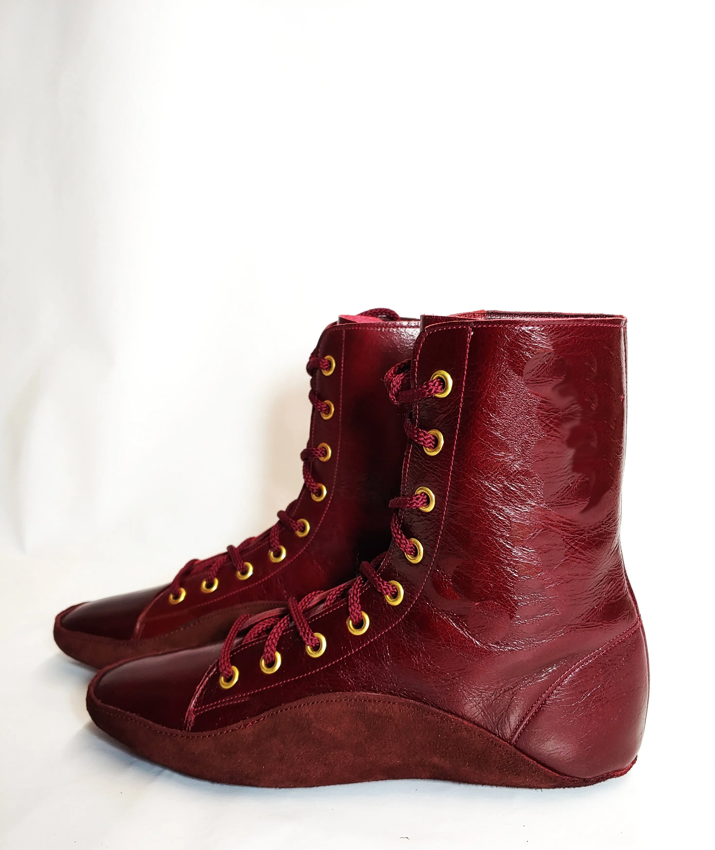 CUSTOM MADE Burgundy Tightrope Boots