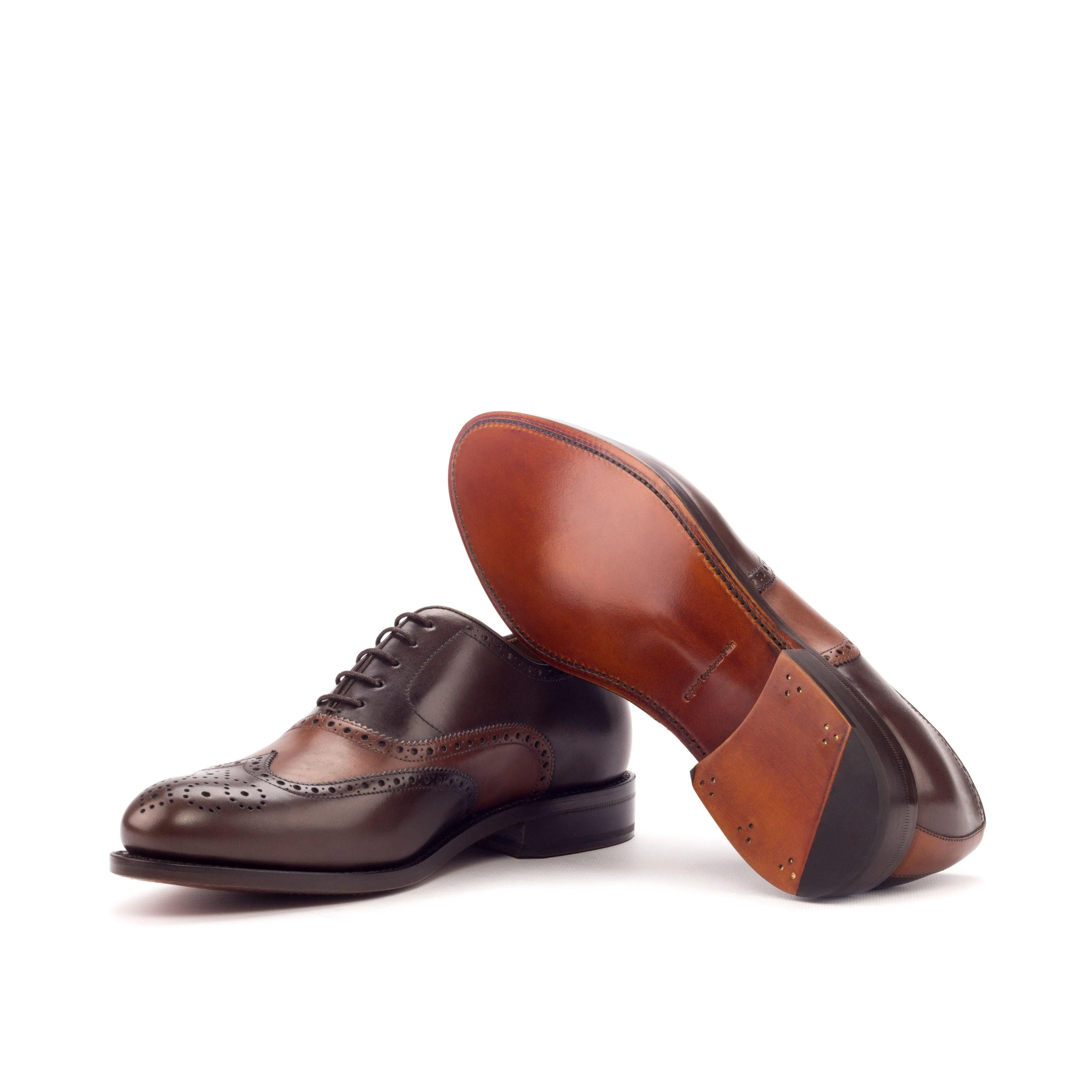 Dark Brown & Cognac Calf Leather Brogue