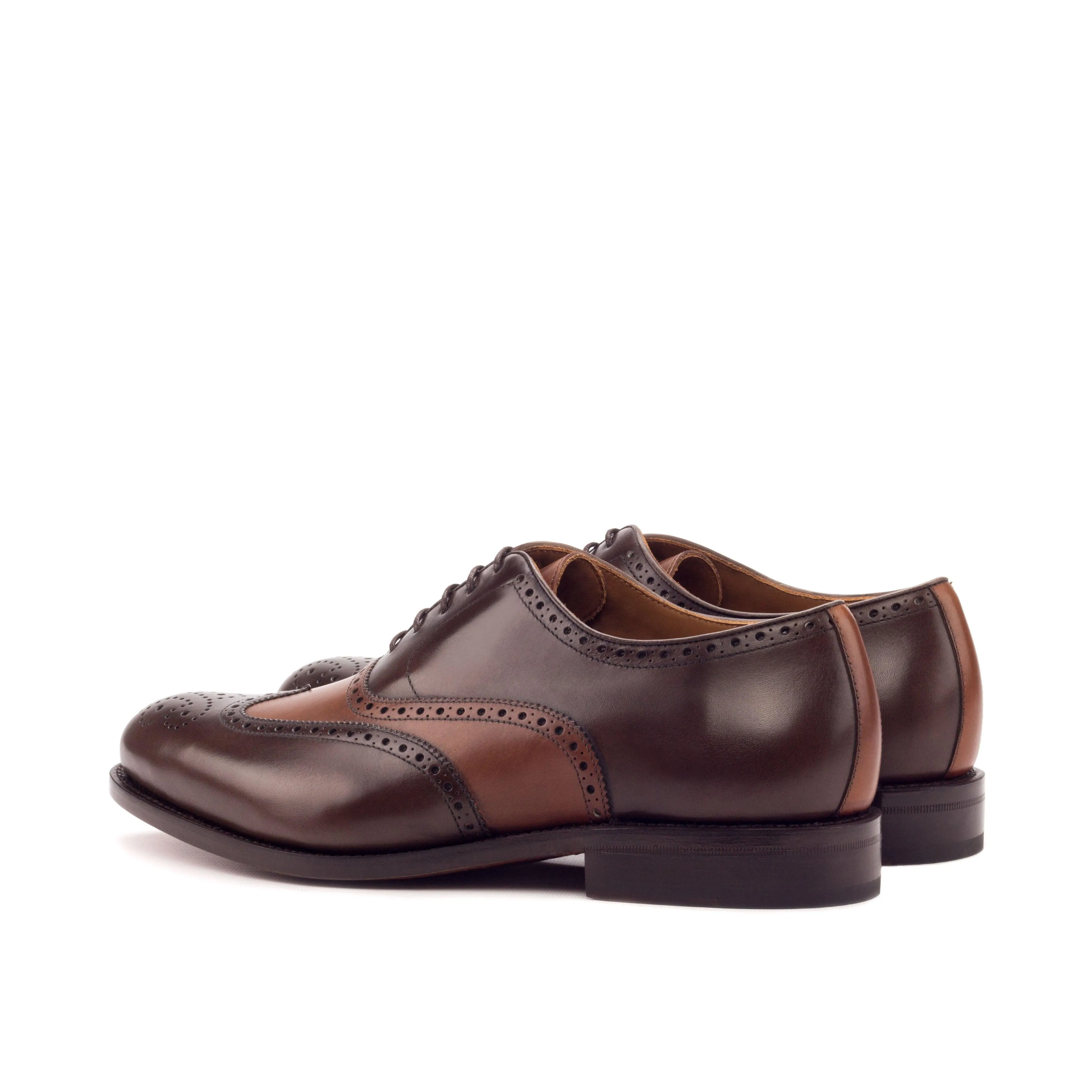 Dark Brown & Cognac Calf Leather Brogue